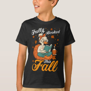 Lustig Voll Gebucht Diesen Herbst Bücherwurm Gans  T-Shirt