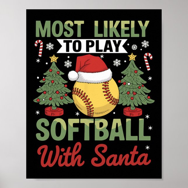 Lustig Wahrscheinlich wird mit Santa Christ Softll Poster (Vorne)