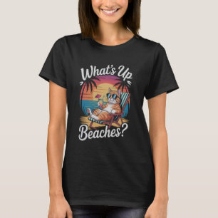 Lustig Was ist los Strände Katze Fein Urlaub Reise T-Shirt