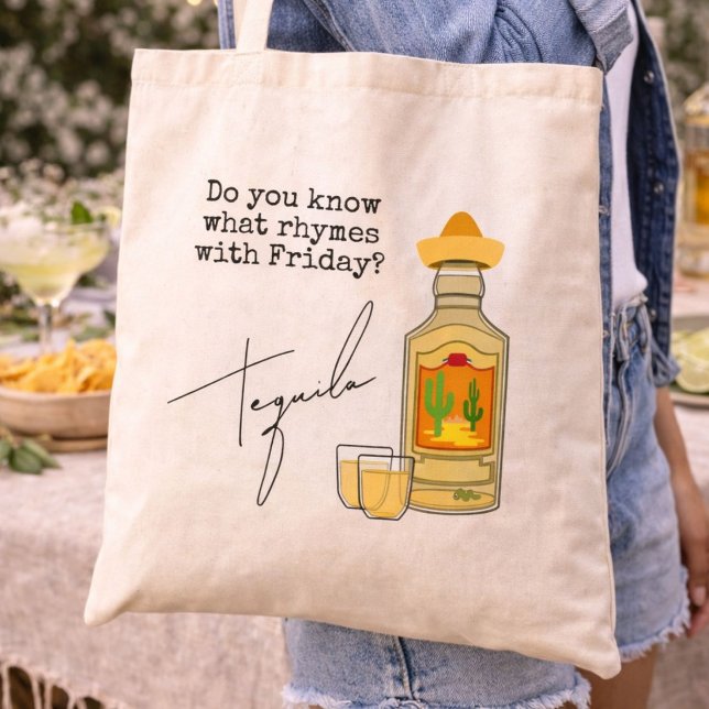Lustig was reimt sich auf Freitag? Tequila Tragetasche (Von Creator hochgeladen)
