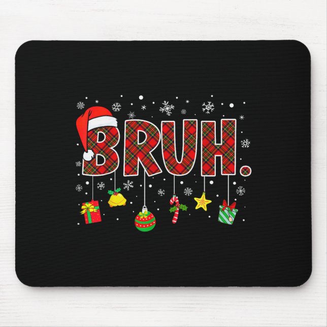 Lustig Weihnachten Rot Kariert Teens Jungen Kids X Mousepad (Vorne)
