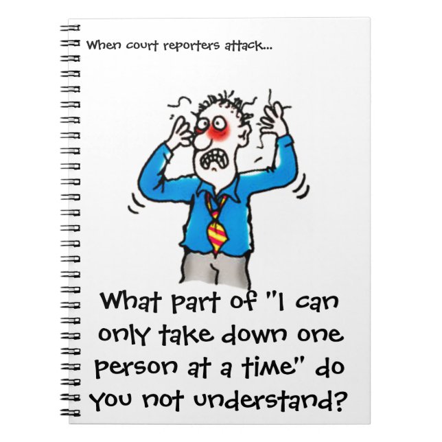 Lustig, wenn Gerichtsschreiber angreifen (Männer) Notizblock (Vorderseite)