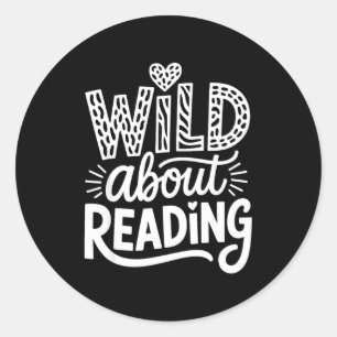 Lustig wild auf Lesen Runder Aufkleber