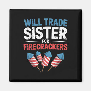 Lustig Wird Schwester Für Feuerwerkskörper Usa 4.  Magnet