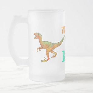 Lustig Wo ist das Bier Velociraptor Dinosaurier Ra Mattglas Bierglas