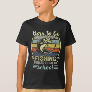 Lustig zum Angeln geboren B Fisch Fischer Jungen K T-Shirt