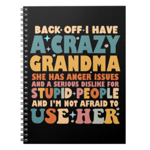 Lustig zurücktreten ich habe eine verrückte Oma Notizblock
