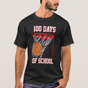 Lustige 100 Tage Schule Basketball-Lehrer Schüler T-Shirt