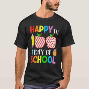 Lustige 100 Tage Schule Herzen Streifen Lehrer An T-Shirt