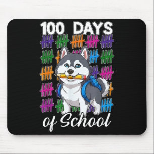 Lustige 100 Tage Schule Sibirischer Husky Kinder J Mousepad
