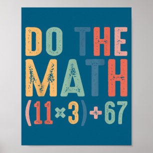 Lustige 100-Tage-Schulmathematik-Gleichung Rechne Poster