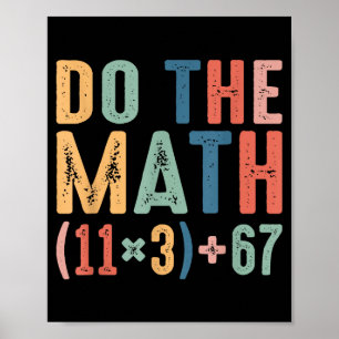 Lustige 100 Tage Schulmathematik-Gleichung Rechne  Poster