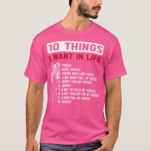 Lustige 10 Dinge, die ich im Leben will Lustige Pf T-Shirt