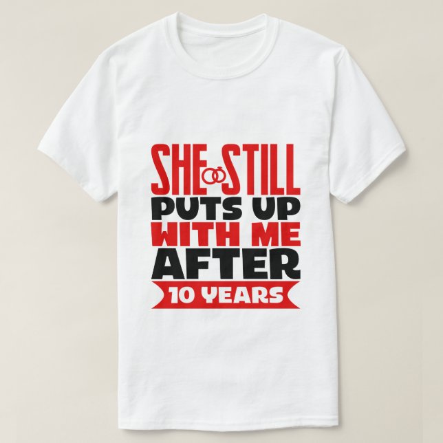 lustige 10-jährige Jubiläumsmusik T-Shirt (Design vorne)