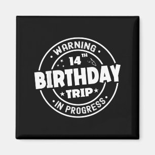 Lustige 14 Jahre alte Warnung 14. Geburtstag Reise Magnet