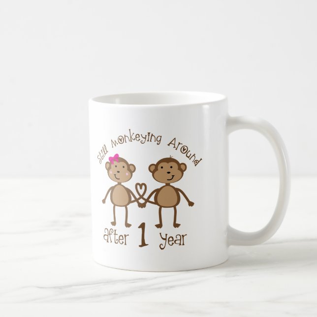 Lustige 1. Hochzeitstag-Geschenke Kaffeetasse (Rechts)