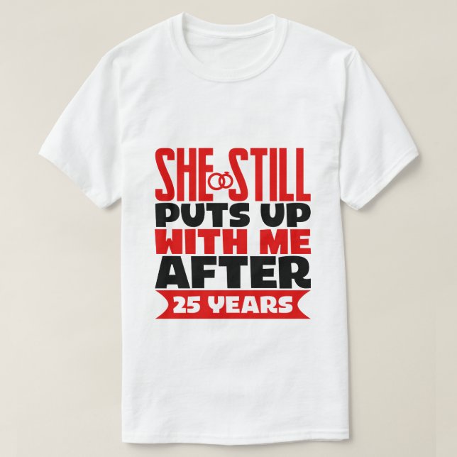 lustige 25. Jubiläumswort Art Husband T-Shirt (Design vorne)