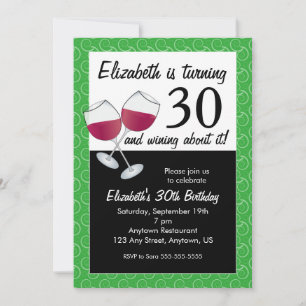 Lustige 30. Geburtstags-Weinparty Einladung