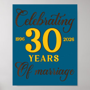 Lustige 30 Jahre Ehe 1996 30. Hochzeitsjubiläum Poster