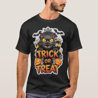 Lustige 3D-Halloween-Grafik mit gruseliger schwarz T-Shirt