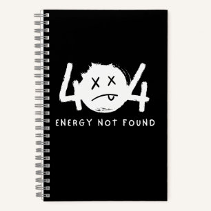 Lustige 404-Fehlermeldung Energie nicht gefunden Notizbuch