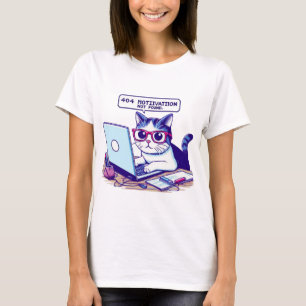 Lustige 404-Motivation Nicht Gefunden Katze Retro T-Shirt
