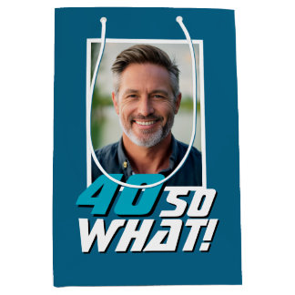 Lustige 40-was-dann-Zitat-Foto 40. Geburtstag Mittlere Geschenktüte