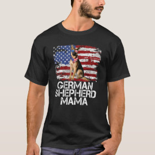 Lustige 4. Juli Deutsche Schäferhund Mama Amerikan T-Shirt