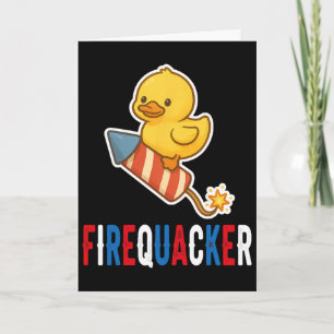 Lustige 4. Juli-Gummiente Feuerknaller Patriot Karte