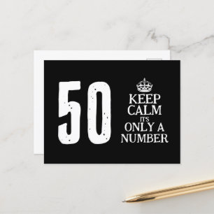 Lustige 50. Geburtstag keep calm Postkartenvorlage Postkarte