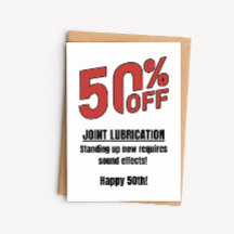 Lustige 50. Geburtstagskarte - 50% Rabatt auf Gele