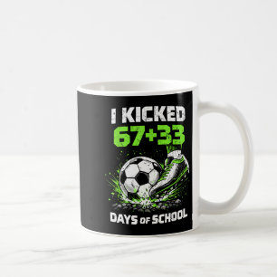 Lustige 67 33 Tage Schule Jungen 100. Tag Fußballs Kaffeetasse