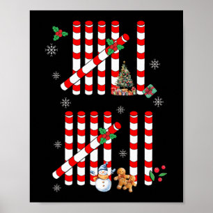 Lustige 67 Candy Cane Strichliste Weihnachten Six  Poster