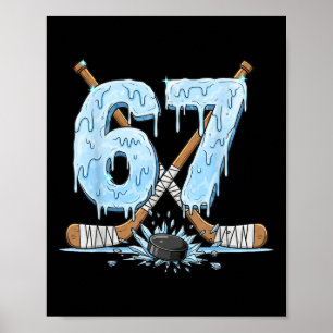Lustige 67 Eishockey Drip Nummer 67 Eishockey  Poster