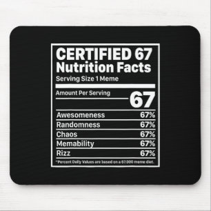 Lustige 67 Ernährungsfakten Six Seven Gen Z Alpha  Mousepad