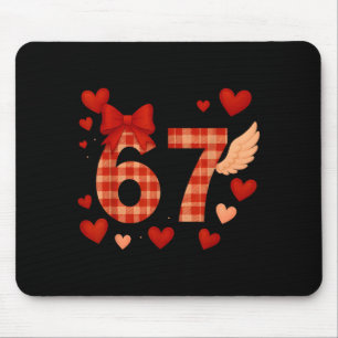 Lustige 67 karierte Valentinstag Six Seven Männer  Mousepad