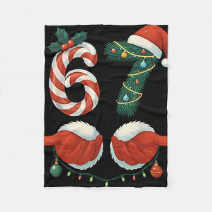 Lustige 67 Meme Santa Hand Weihnachten Pyjama Männ Fleecedecke