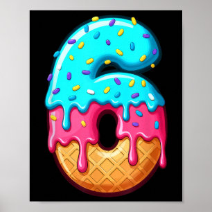 Lustige 67 Nummer 6 Eis-Drip-Meme-Matching-Gro Poster
