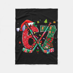 Lustige 67 Sechs Sieben Weihnachten Eishockey Fleecedecke