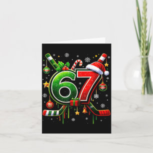 Lustige 67 Sechs Sieben Weihnachten Eishockey Karte