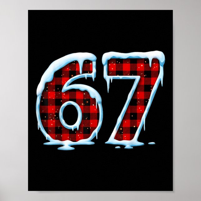 Lustige 67 Six Seven Meme Weihnachts-Pyjamas  Poster (Vorne)