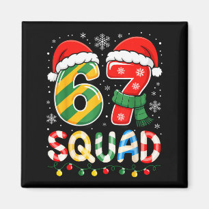 Lustige 67 Squad Candy Cane Santa Hut Weihnachten Magnet