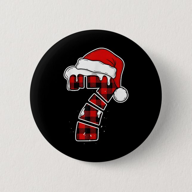 Lustige 67 Weihnachts-Pyjama-Shirts Six Seven Meme Button (Vorderseite)