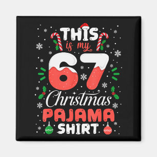 Lustige 67 Weihnachts-Pyjama-Shirts Six Seven Meme Magnet