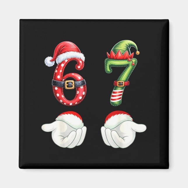 Lustige 67 Weihnachts-Pyjamas Sechs Sieben Meme 6  Magnet (Vorne)