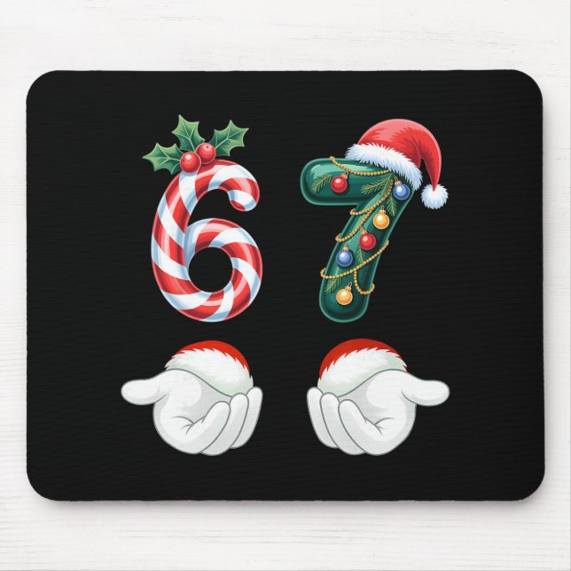 Lustige 67 Weihnachts-Pyjamas Sechs Sieben Meme 6  Mousepad (Vorne)