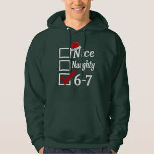 Lustige 6-7 Meme Nice Naughty 67 Weihnachten Brain Hoodie