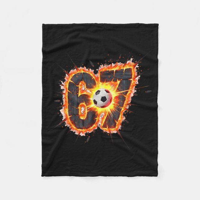 Lustige 6 7 Sechs Sieben 67 Fußball Meme  Fleecedecke (Vorderseite)