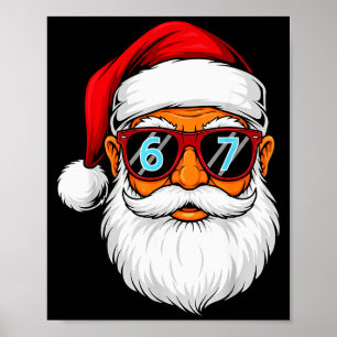 Lustige 6 7 Sechs Sieben Meme Santa Gesicht Weihna Poster