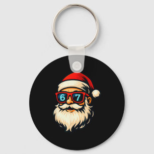 Lustige 6 7 Sechs Sieben Meme Santa Gesicht Weihna Schlüsselanhänger